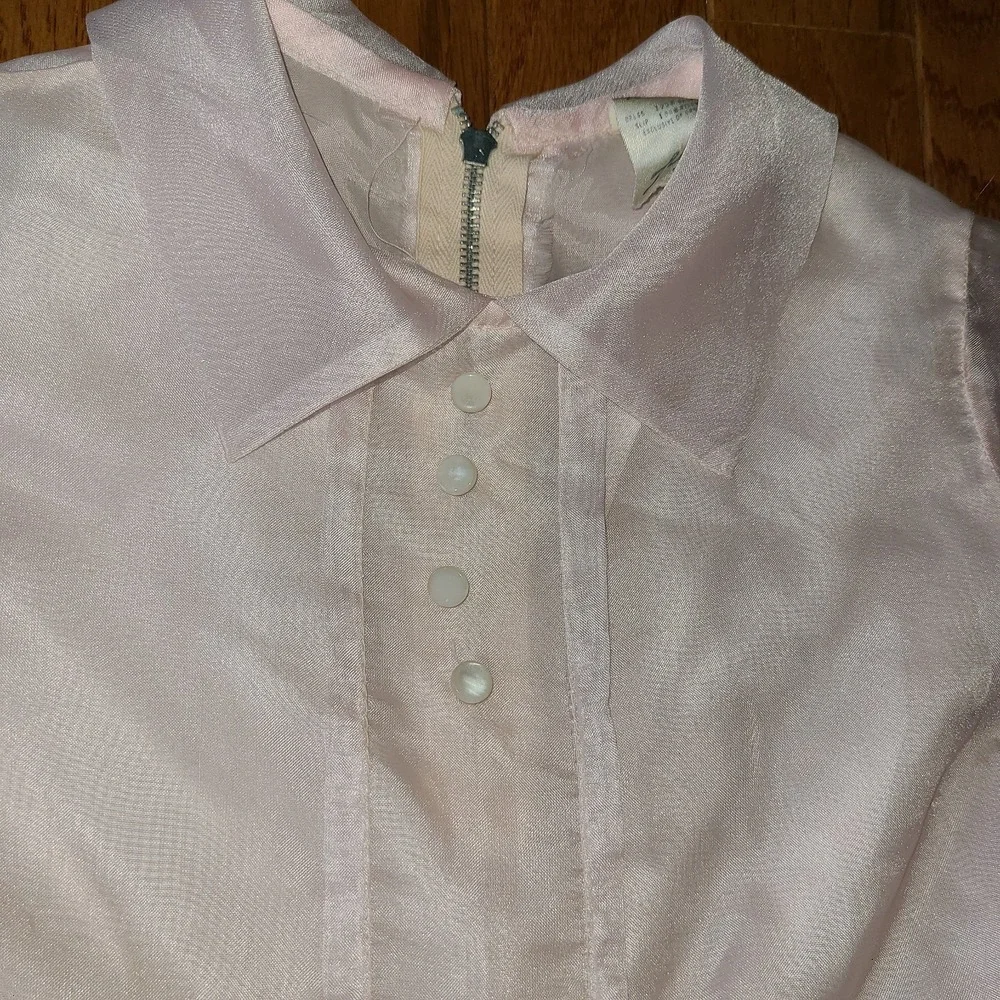 Vtg Rare 1950s Lil Bee Frockette Girls Pink Lining Lace Sheer Belted Dress Sz 5